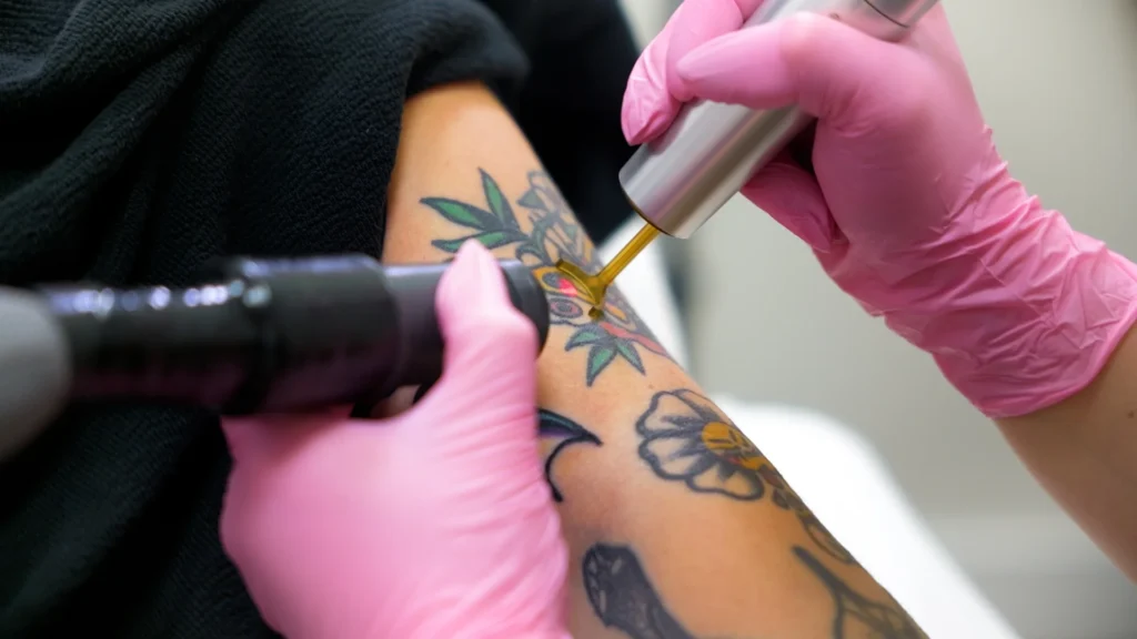 PicoWay laser tattoo removal on arm in Kelowna at Healthpoint Cosmetic.